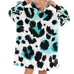 Men's Snow Leopard Print Abstract Blanket Hoodie