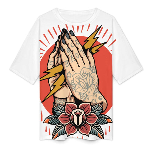 Women's Joined Hands Acid & Punk Oversized T-shirt