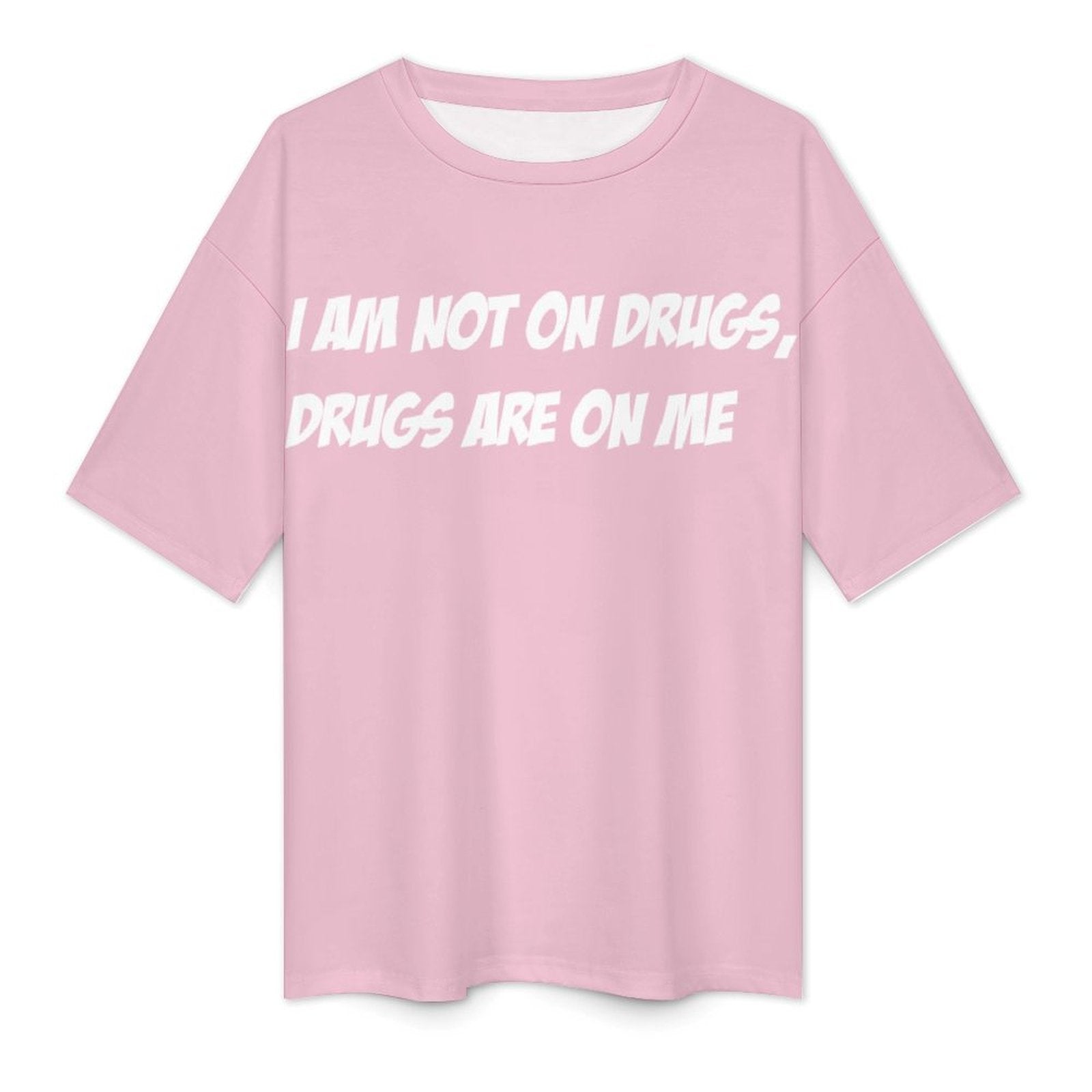 Men's Drugs on Me Typography Oversized T-shirt