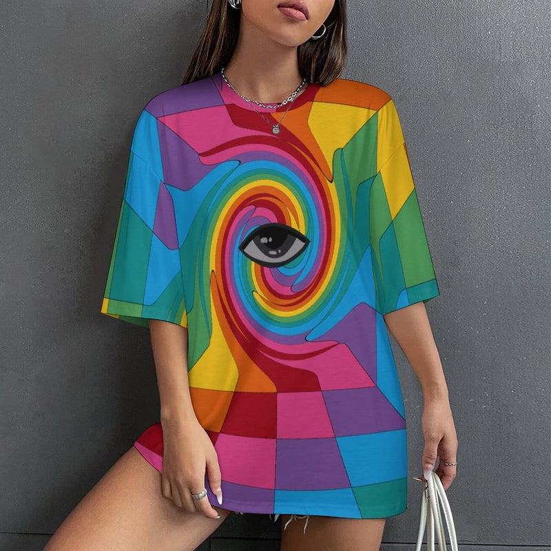 Women's Psychedelic 3rd Eye Acid & Punk Oversized T-shirt