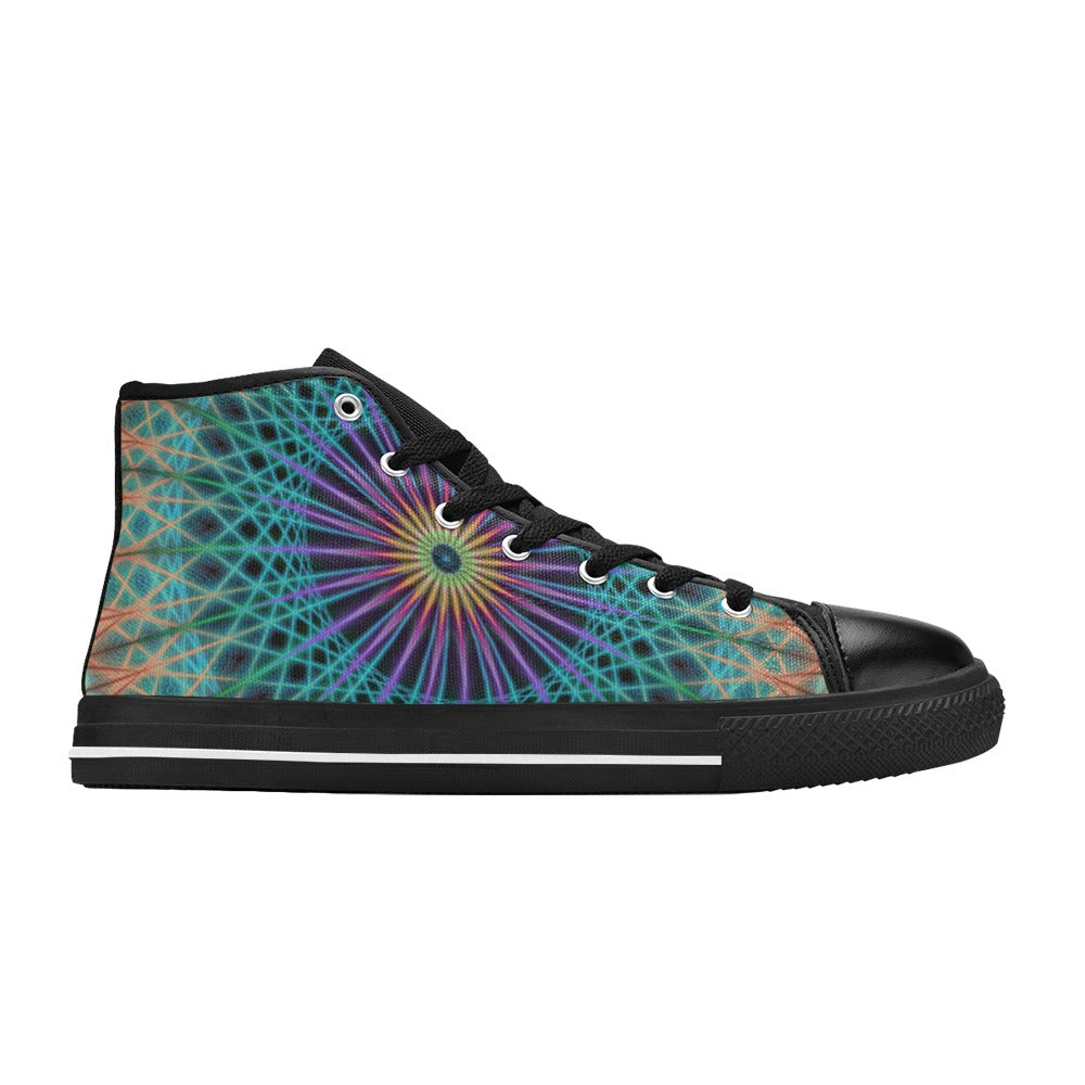 Men's Aurora Fractal Abstract High Top Shoes