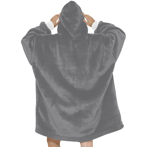 Women's Dim Grey Solid Blanket Hoodie