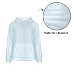 Men's Alice Blue Solid Flannel Hoodie