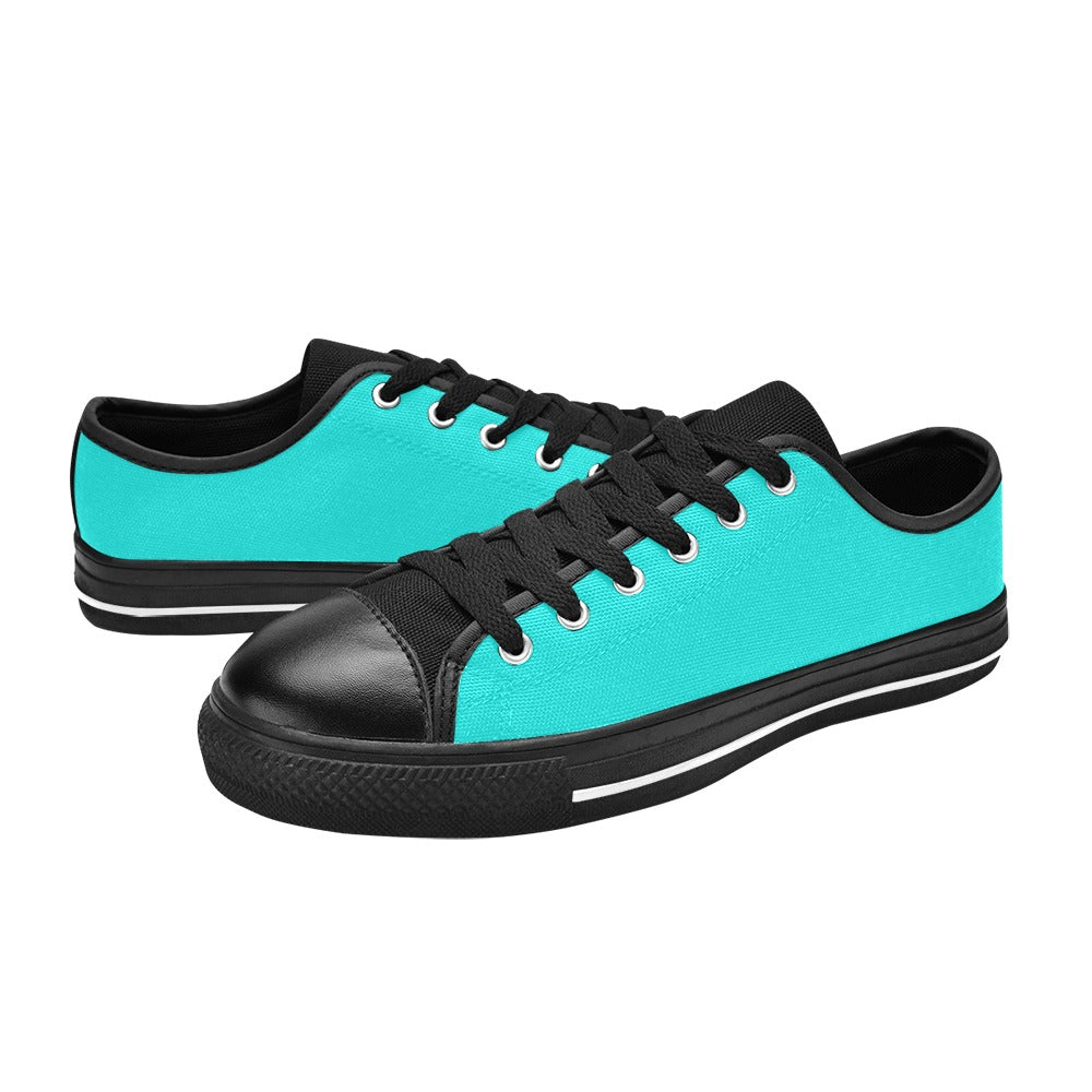 Women's Bright Turquoise Solid Low Top Shoes