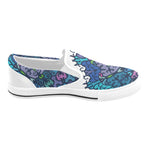 Men's Cosmic Blue Swirl Abstract Slip-on Shoes