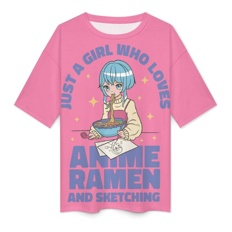 Women's I'm Just a Girl Anime Oversized T-shirt