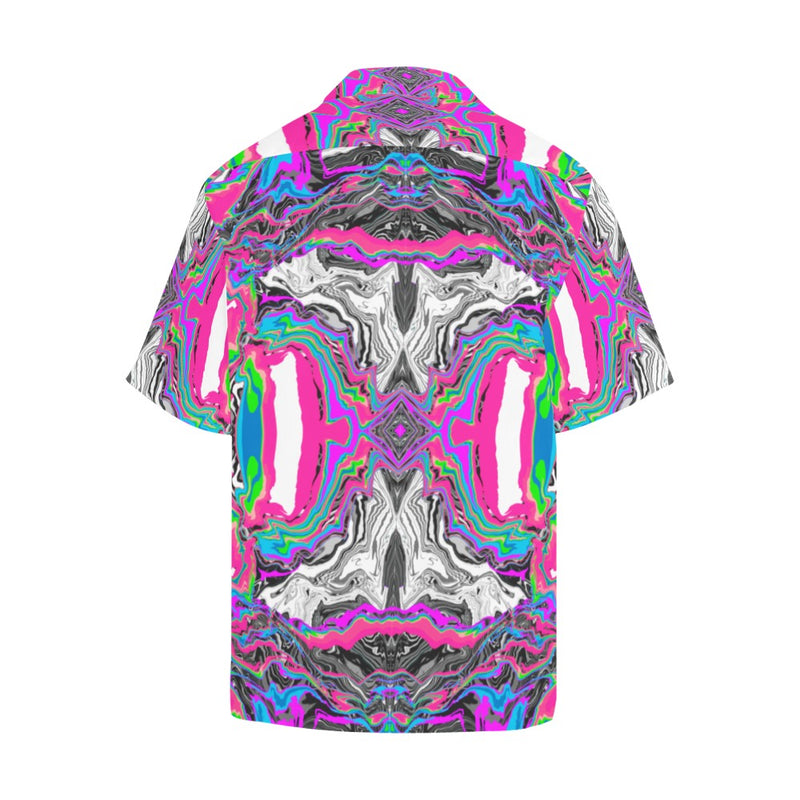 Men's Spilled Paint Abstract Half Sleeve Shirt
