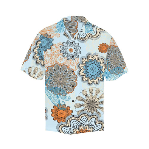 Men's Icy Flower Spirals Abstract Half Sleeve Shirt