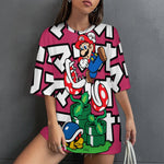 Women's Super Mario Anime Oversized T-shirt