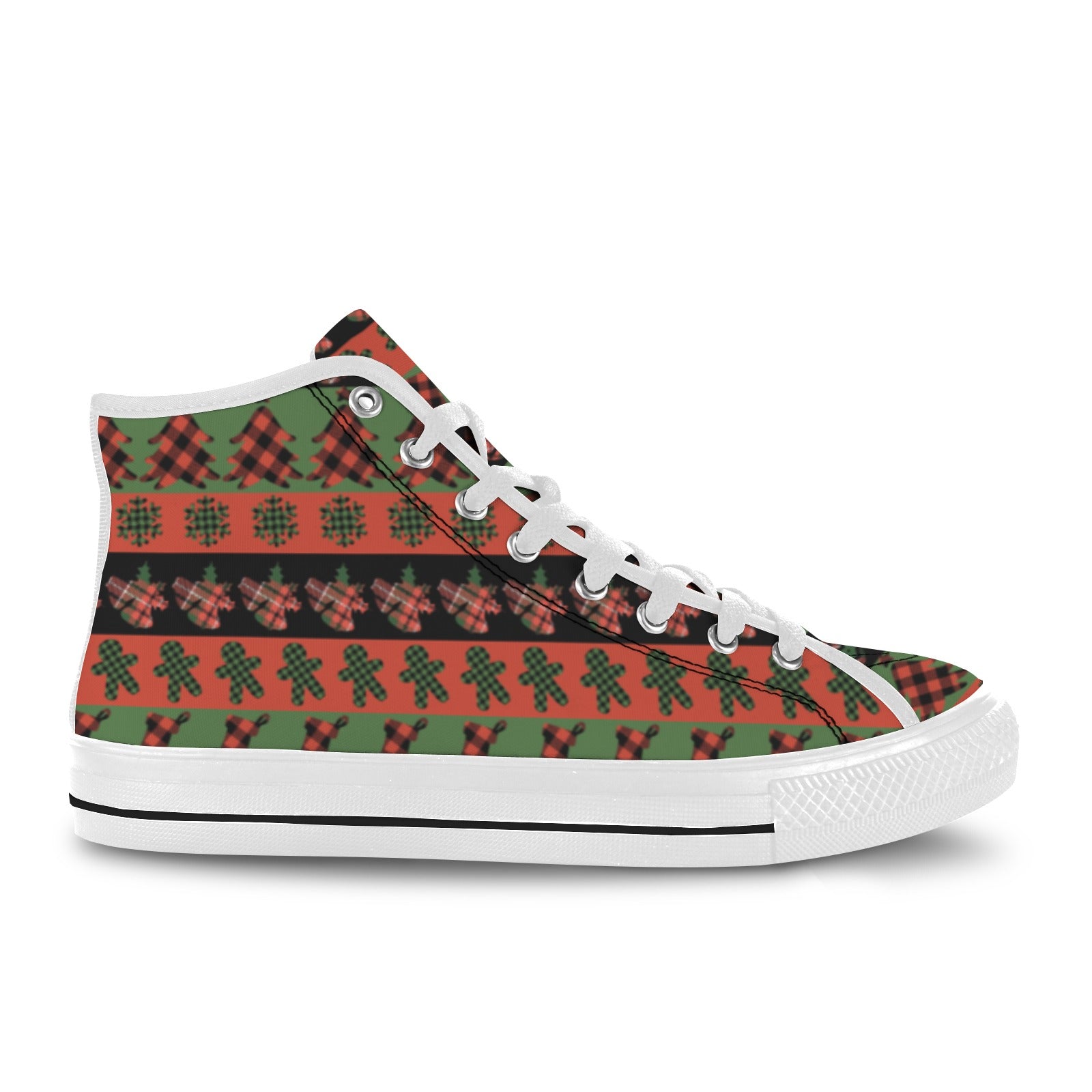 Women's Christmas Stripped Abstract High Top Shoes