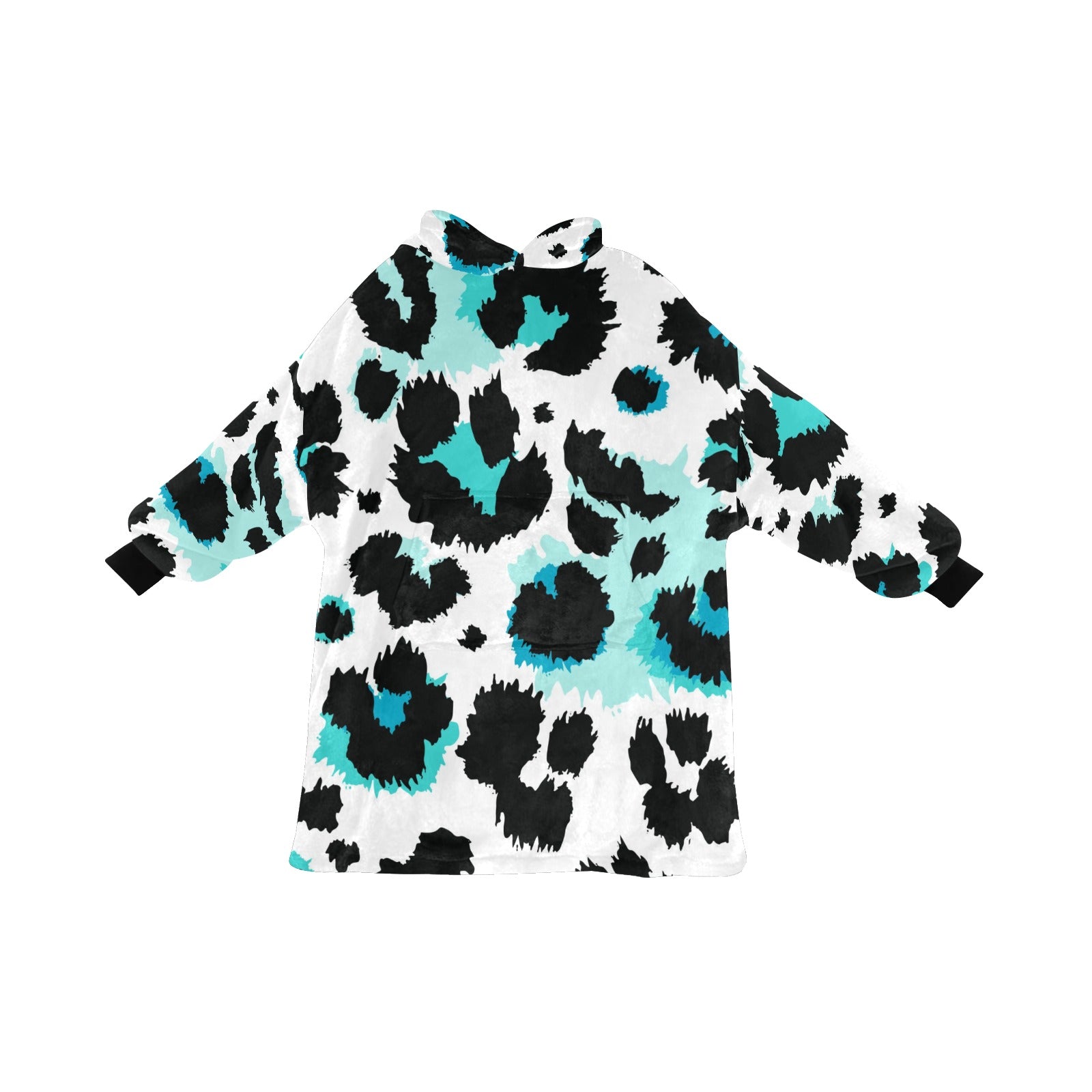 Men's Snow Leopard Print Abstract Blanket Hoodie
