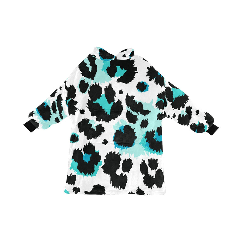 Men's Snow Leopard Print Abstract Blanket Hoodie