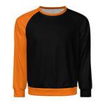 Men's Black & Deep Carrot Orange Solid Sweatshirt