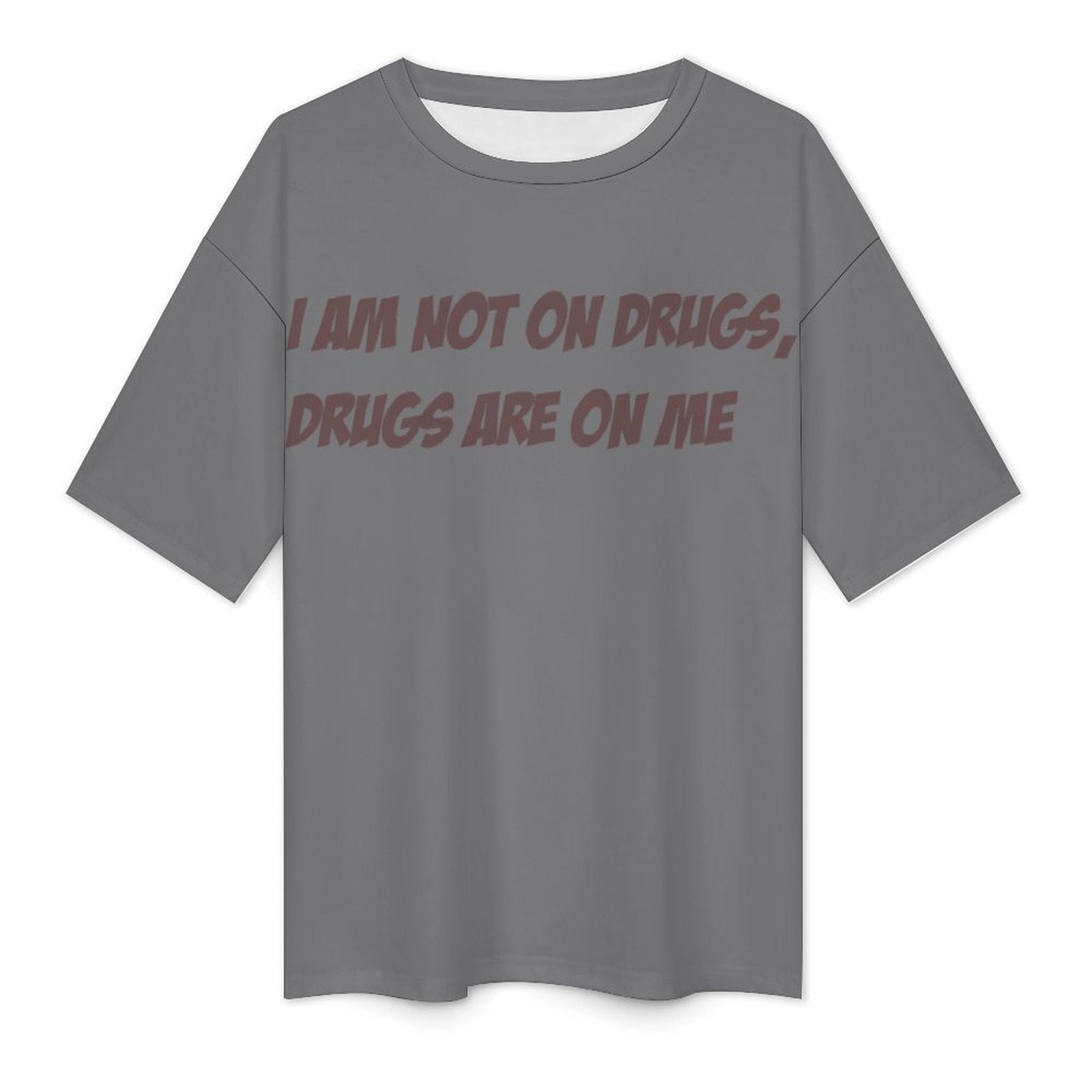 Men's Drugs on Me Typography Oversized T-shirt