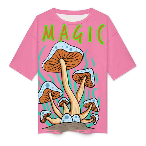 Women's Psychedelic Magic Mushrooms Acid & Punk Oversized T-shirt