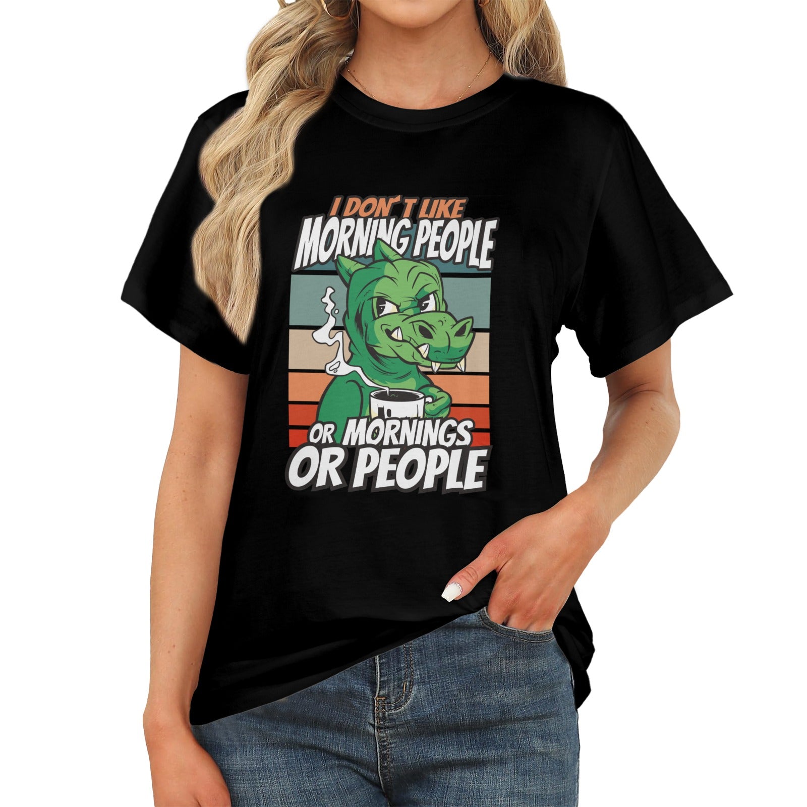 Women's Morning People Abstract Classic Fit T-shirt
