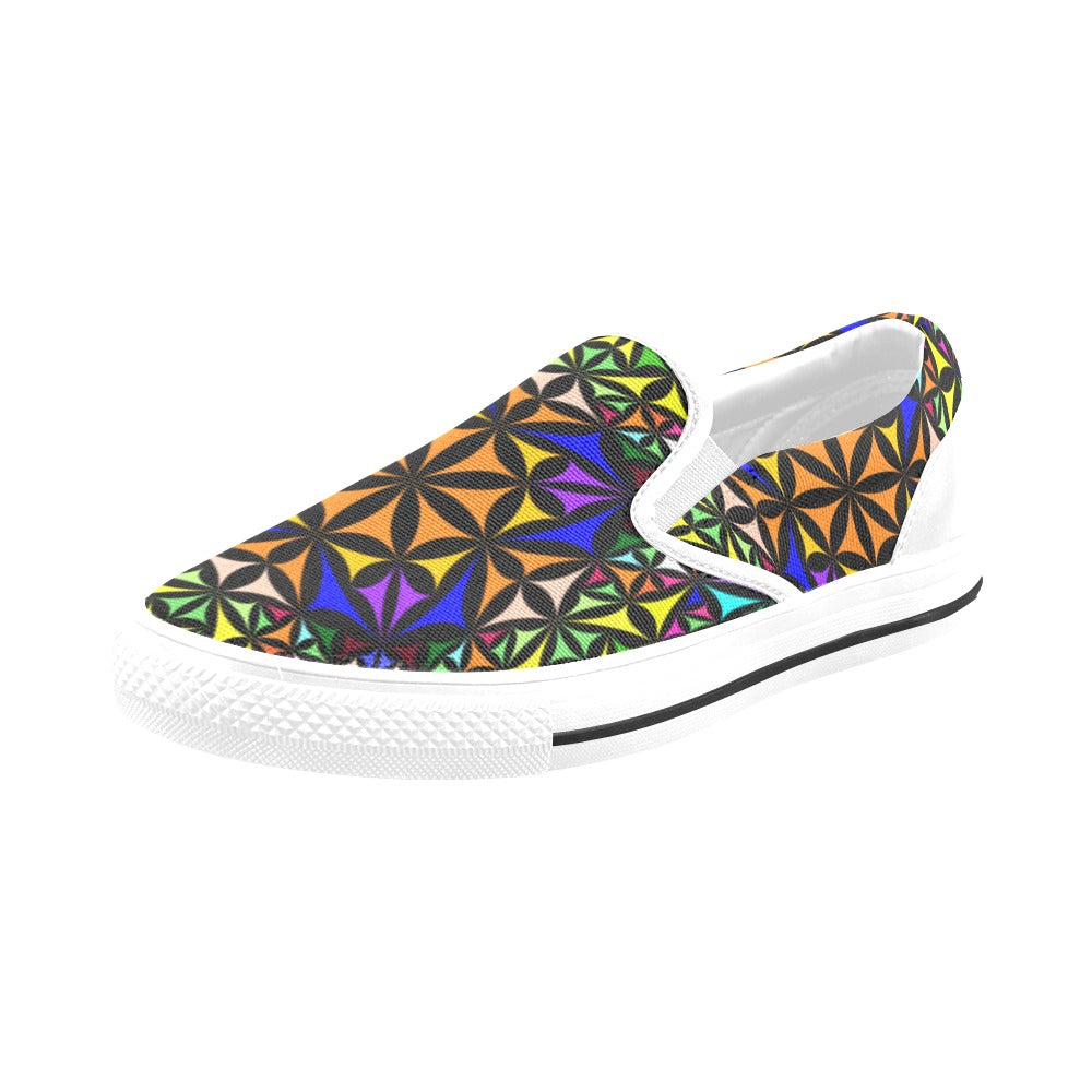 Women's Kaleidoscope Mosaic Abstract Slip-on Shoes