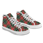 Men's Congested Tartan Blaze Abstract High Top Shoes