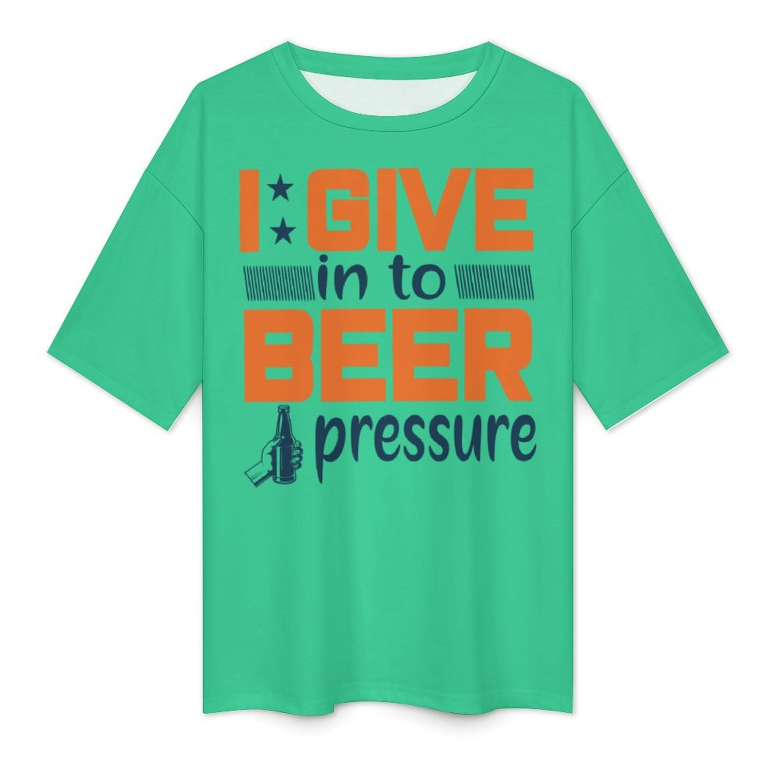 Men's Beer Pressure Typography Oversized T-shirt