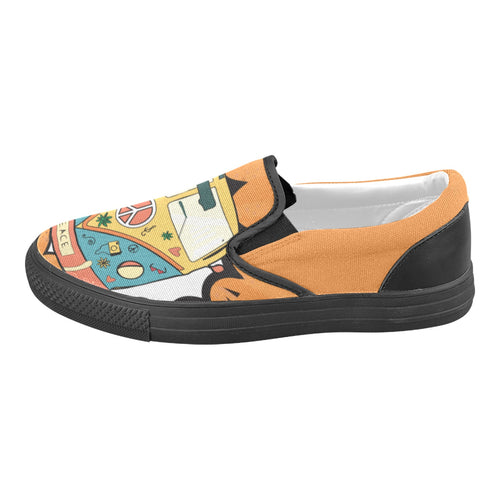 Women's Hippie Peace Van Abstract Slip-on Shoes