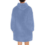Men's Steel Blue Solid Blanket Hoodie