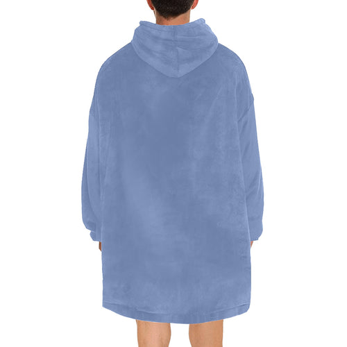 Men's Steel Blue Solid Blanket Hoodie