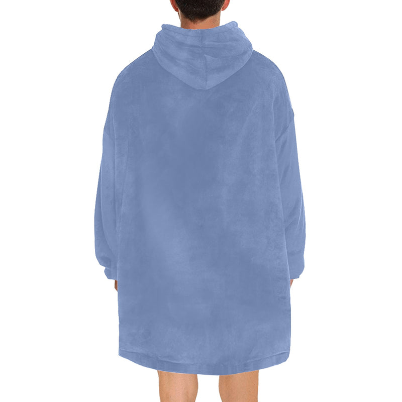 Men's Steel Blue Solid Blanket Hoodie