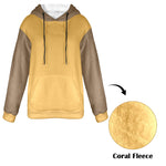 Women's Earth Yellow & Brown Solid Flannel Hoodie