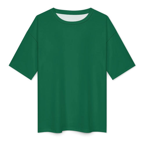 Women's Bottle Green Solid Oversized T-shirt
