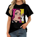 Women's Anime Lady Abstract Classic Fit T-shirt