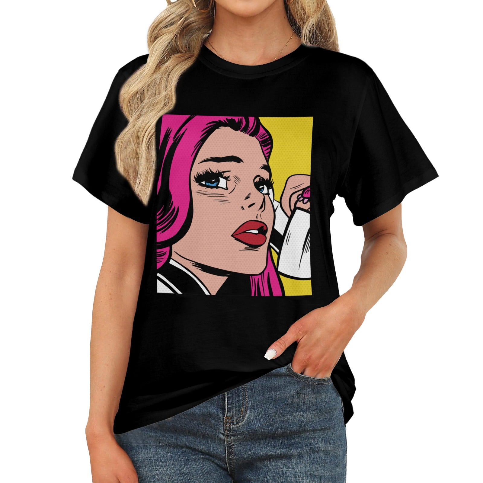 Women's Anime Lady Abstract Classic Fit T-shirt