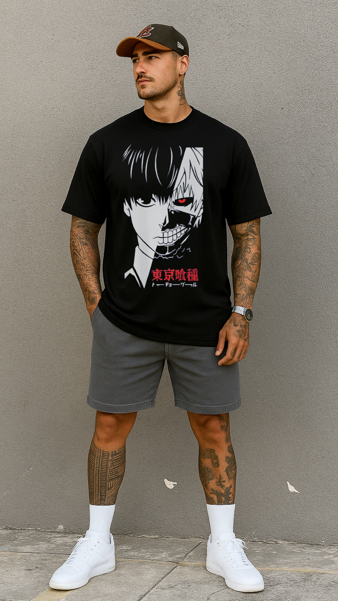 Men's Ken Kaneki Ghoul Tokyo Ghoul Anime Oversized T-shirt