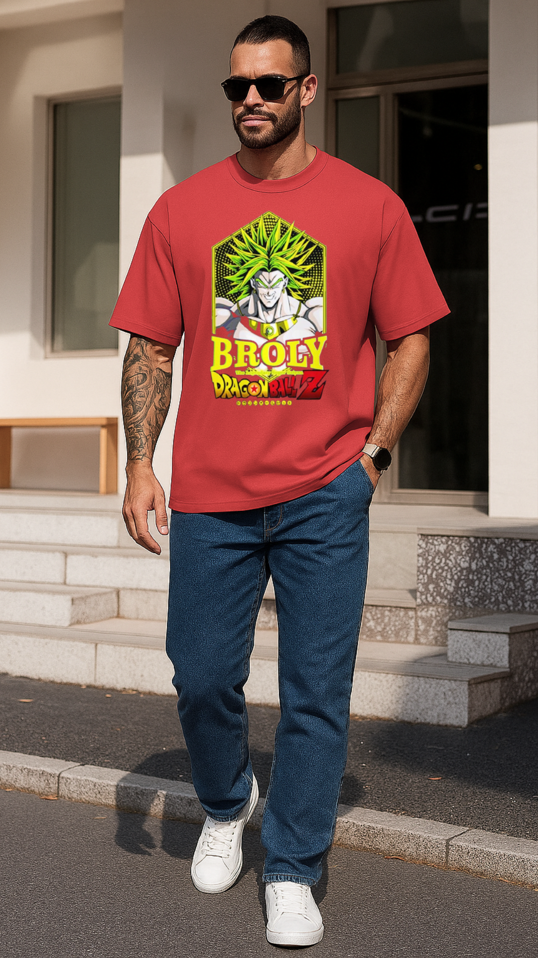 Men's Broly Dragon Ball Z Anime Oversized T-shirt