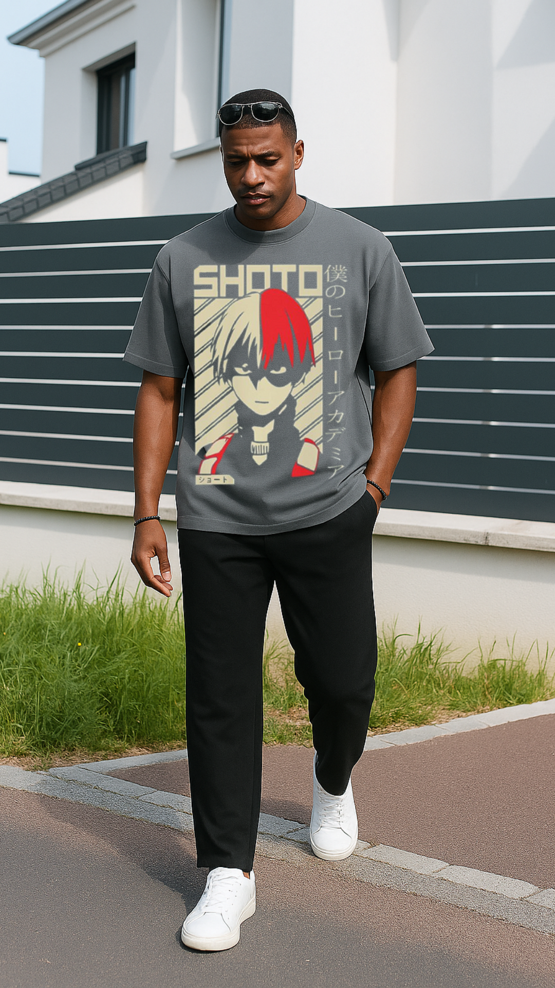 Men's Shoto My Hero Academia Anime Oversized T-shirt