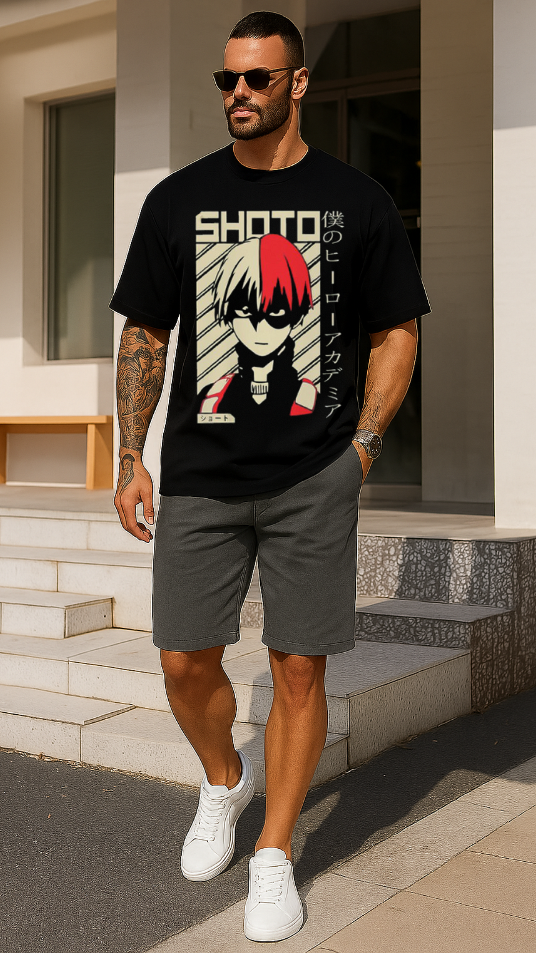 Men's Shoto My Hero Academia Anime Oversized T-shirt