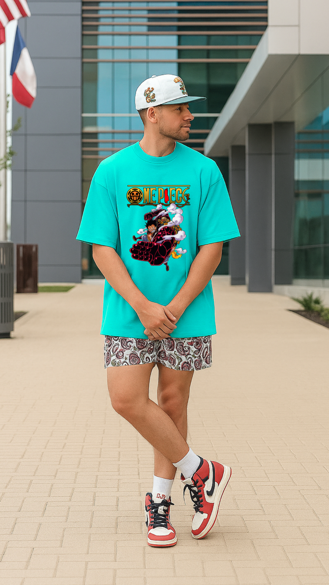 Men's One Piece Fight Anime Oversized T-shirt