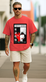 Men's Ken Kaneki Portrait Tokyo Ghoul Anime Oversized T-shirt
