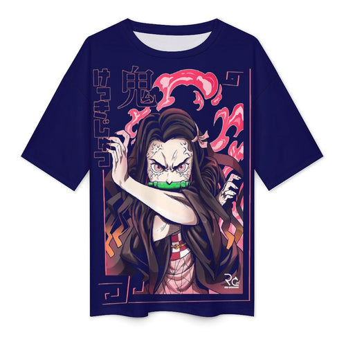 Women's Nezuko Demon Slayer Anime Oversized T-shirt