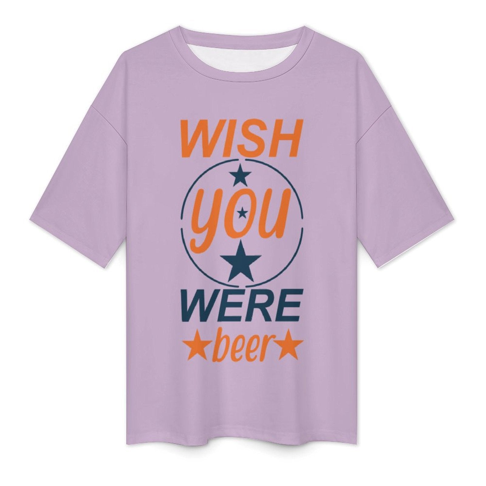 Men's Wish You Were Beer Typography Oversized T-shirt
