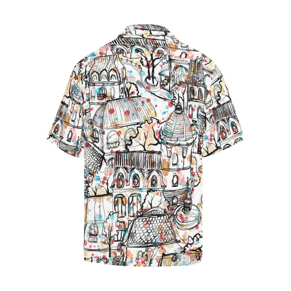 Men's Old City Abstract Half Sleeve Shirt