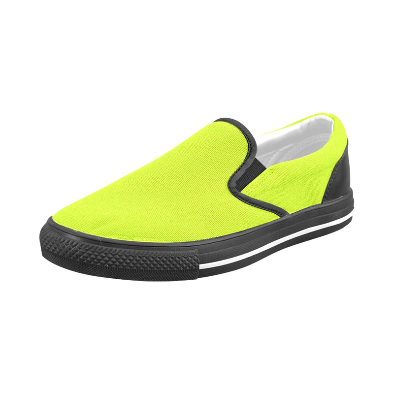 Men's Florescent Yellow Solid Slip-on Shoes