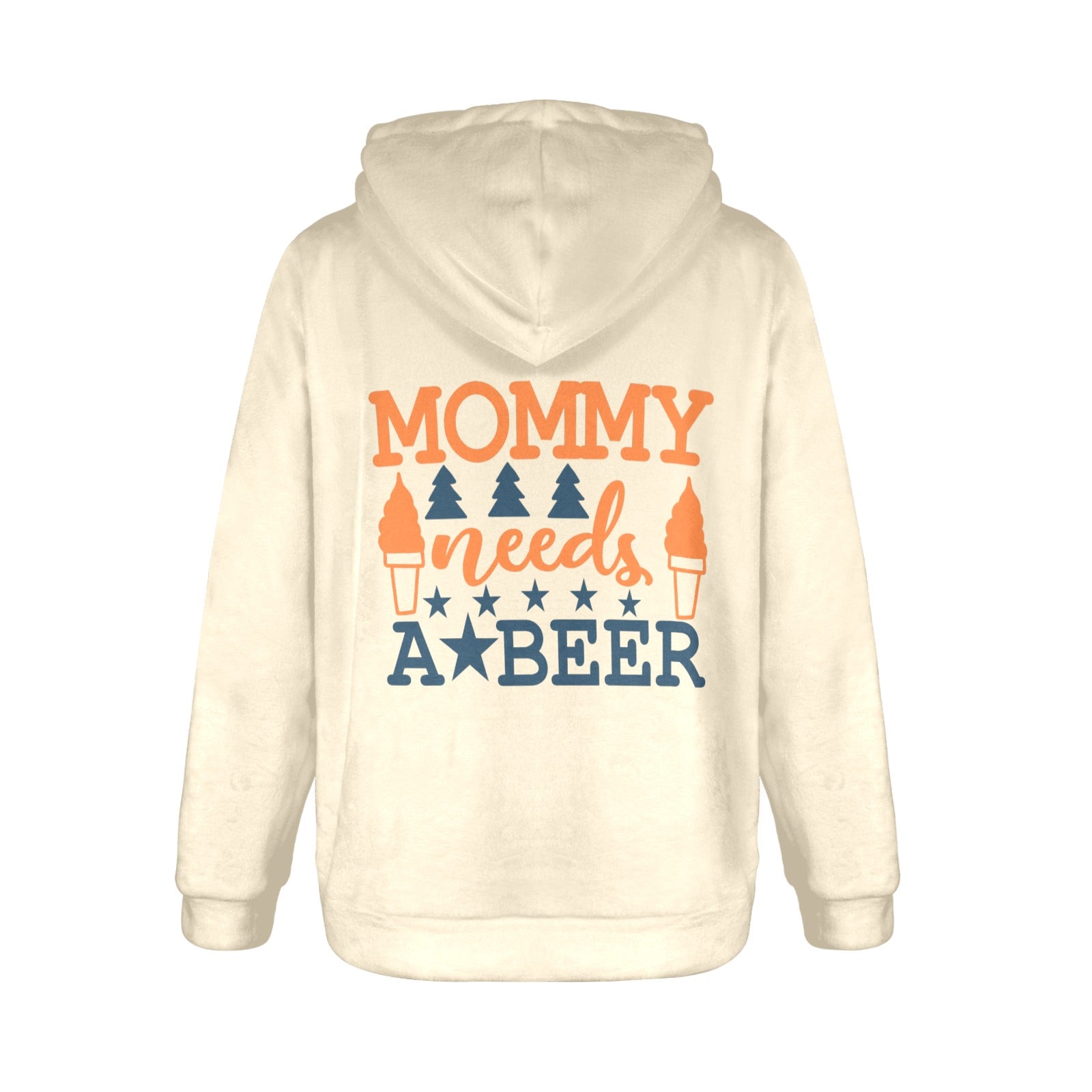 Women's Mommy Needs a Beer Typography Flannel Hoodie