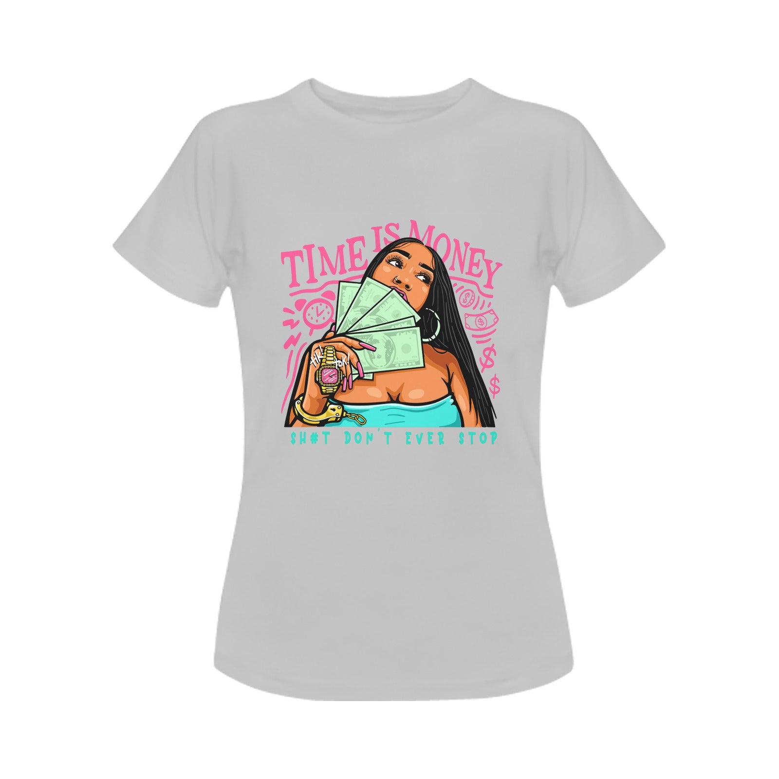 Women's Time Is Money Streetwear Classic Fit T-shirt