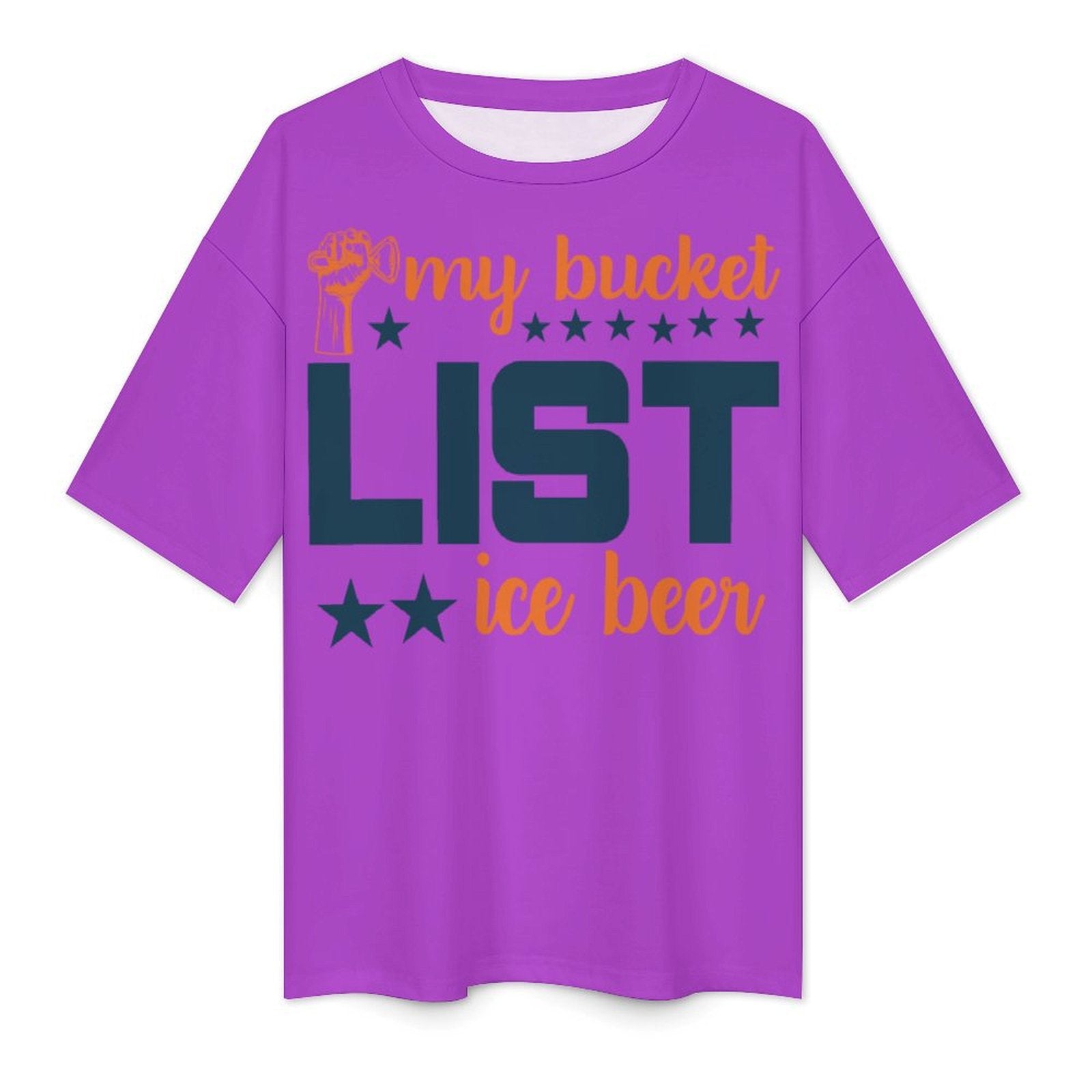 Men's My Bucket List Typography Oversized T-shirt