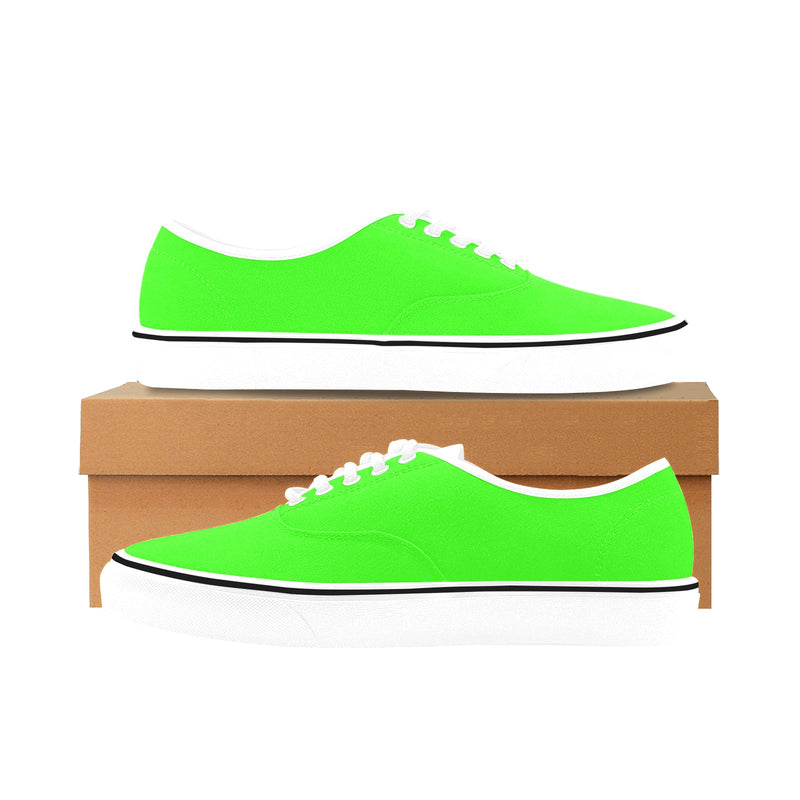 Men's Neon Greens Solid Low Top Shoes