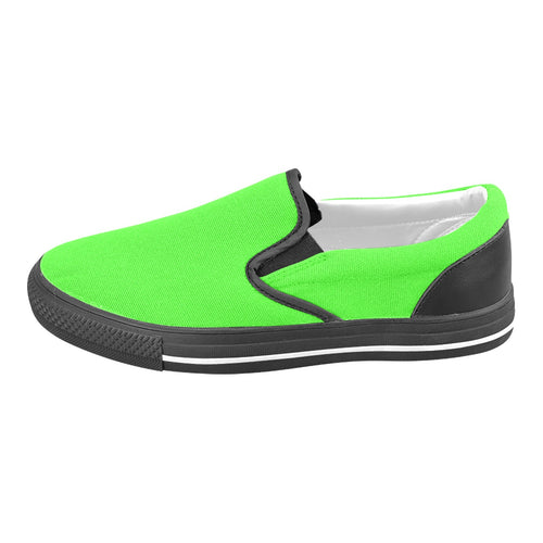 Men's Neon Green Solid Slip-on Shoes