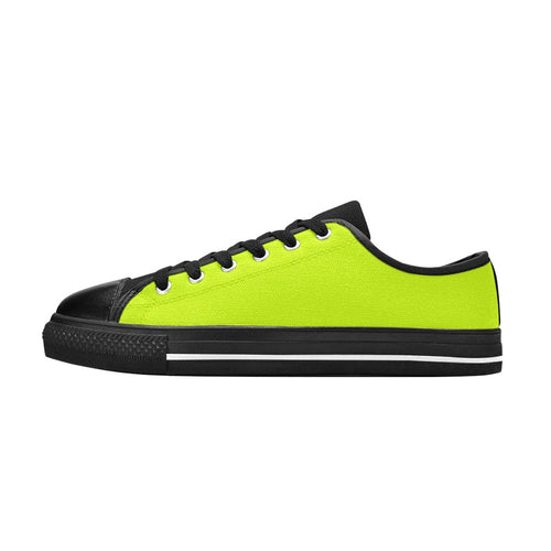 Men's Fluorescent Yellow Solid Low Top Shoes