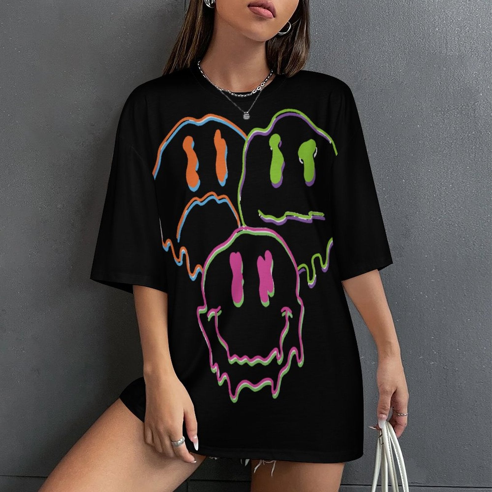 Women's Flowing Acid Psychedelic Acid & Punk Oversized T-shirt