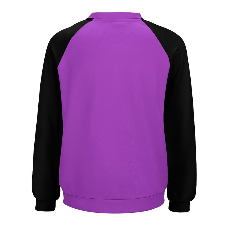 Women's Deep Lilac & Black Solid Sweatshirt
