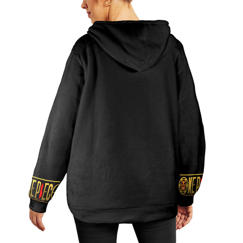Women's One Piece Art Anime Flannel Hoodie